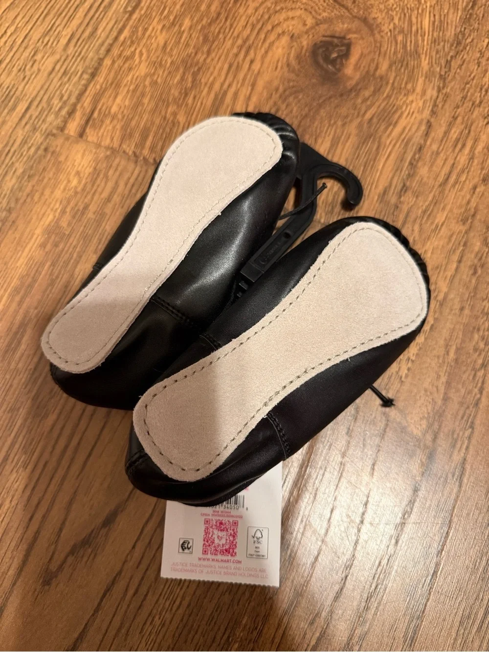 Justice Girls Ballet Shoes for Dance Class, Leather Sole with Adjustable Strap